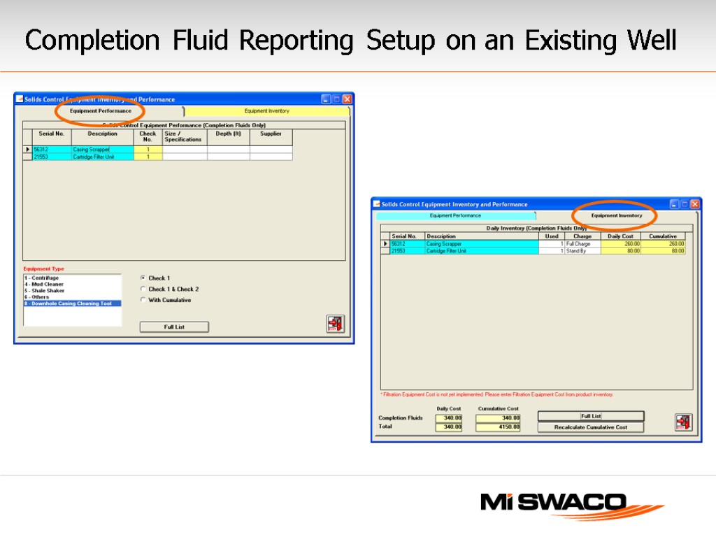 Completion Fluid Reporting Setup on an Existing Well